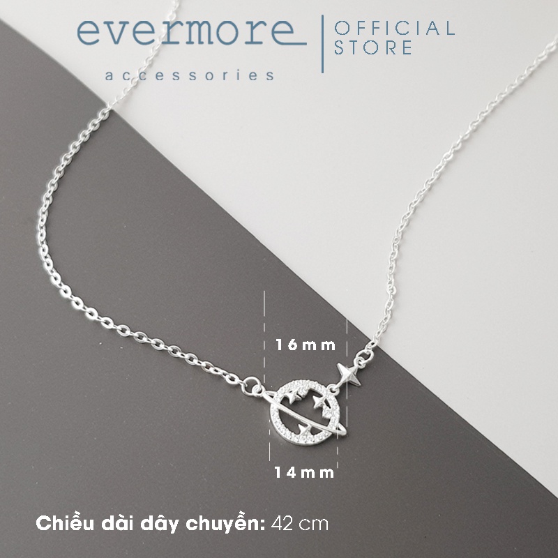 Dây chuyền bạc EVERMORE, vòng cổ bạc Ta S999 new planet, phong cách thanh lịch, minimalism - D043