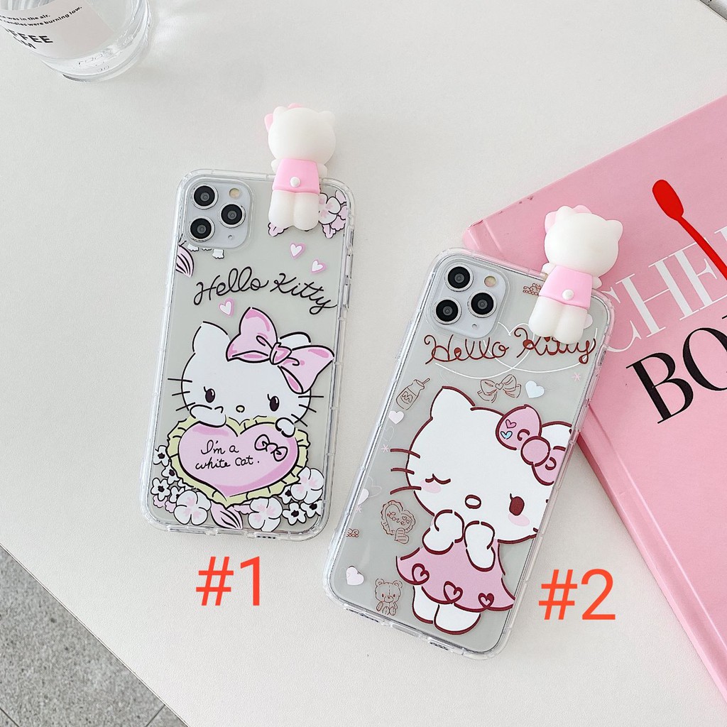 Ốp điện thoại TPU hình Hello Kitty xinh xắn với búp bê cho Samsung A10 M10 A20 A30 A7 A50 A70 A51 A71 J7prime 2018