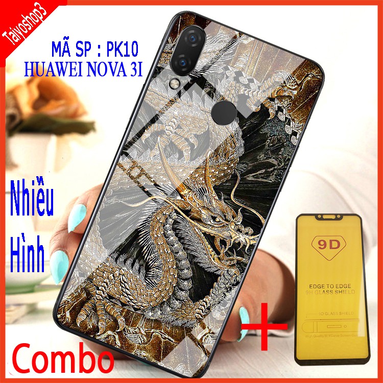 COMBO ỐP LƯNG HUAWEI NOVA 3I (ốp lưng kính 3D sang trọng + tặng kính cường lực 9D full màn hình)