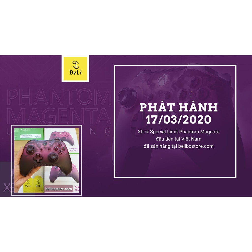 Tay cầm chơi game XBOX ONE S PHANTOM MAGENTA bản màu tím hồng trong suốt đặc biệt (limited) chính hãng nguyên seal