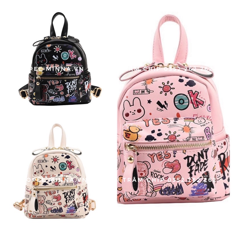 Balo mini nữ hình ngộ ngĩnh dễ thương đi làm, đi chơi phong cách hàn quốc Mã 2