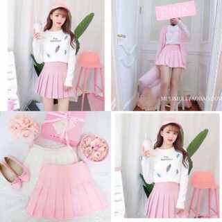 Chân Váy xếp ly HỒNG PASTEL