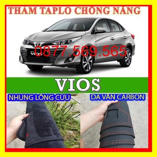Cao cấp- thảm taplo toyota vios 2008-2009-2010-2011-2012-2013-2014-2015-2016-2017-2018-2019-2020-2021 da-nhung lông cừ