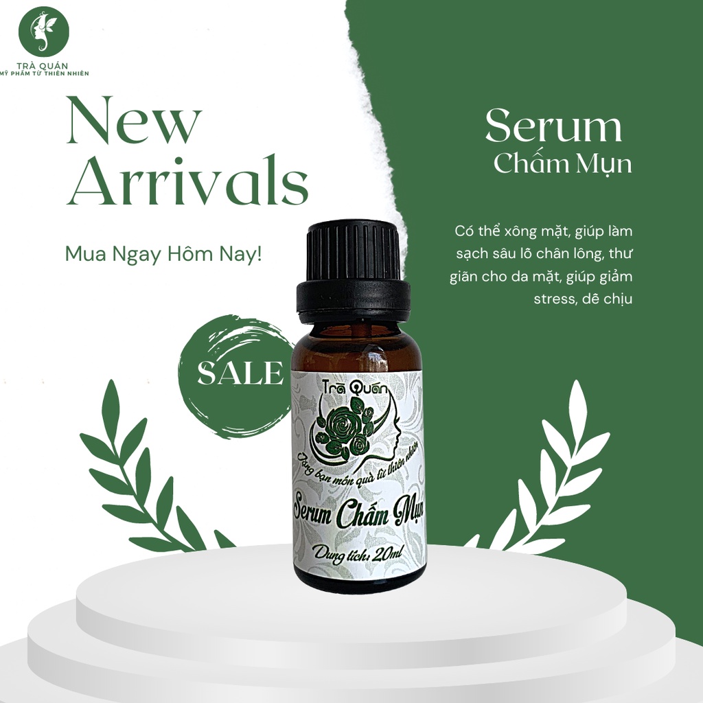 Serum Chấm Mụn An Toàn Từ Tinh Dầu Tràm Giúp Mờ Thâm Sau Mụn Ngăn Ngừa Mụn Se Khít Lỗ Chân Lông Trà Quán 20ml