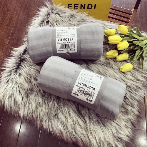 Chăn văn phòng, du lịch, bán trú, đi xe ôtô chất nỉ không viền siêu nhẹ chống dính bẩn 1m2x1m6