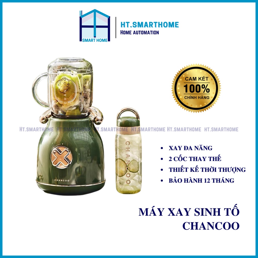 Máy xay sinh tố CHANCOO 1000ml cổ điển, đa chức năng - Máy kèm 02 cốc xay rau củ nhỏ gọn tiện lợi