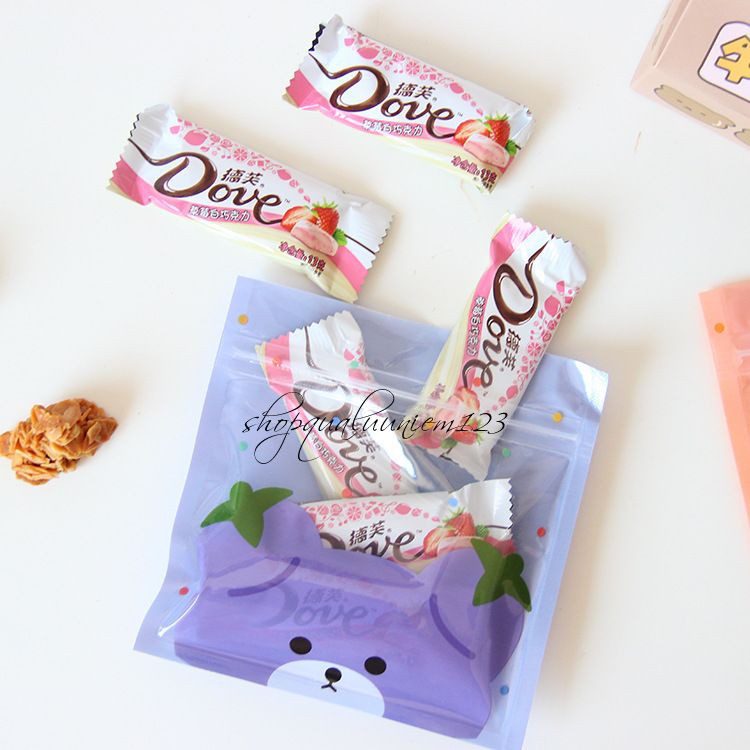 ♥️ Túi Zip Đựng Kẹo Cho Bé Hình Gấu Con Trái Cây Cực Kỳ Dễ Thương - Set 10 Túi ♥️