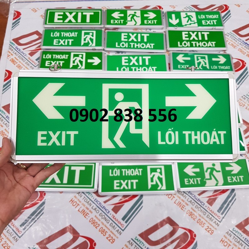 Đèn dạ quang lối thoát exit - hình thật - EXIT1-06T