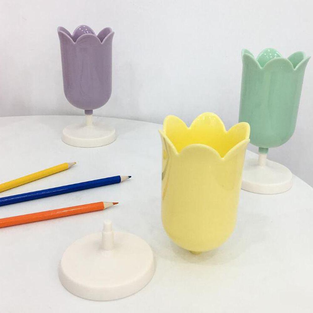 Hộp Đựng Bút / Cọ Trang Điểm Bằng Nhựa Hình Hoa Tulip Dễ Thương Dùng Làm Đạo Cụ Chụp Ảnh