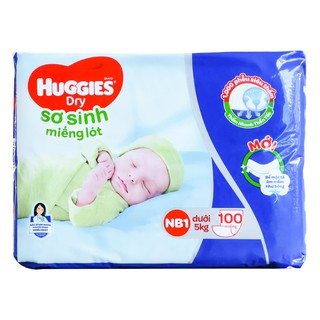 Miếng lót sơ sinh Huggies Dry NB1 100 miếng