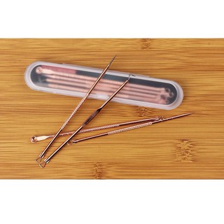 BỘ DỤNG CỤ NẶN MỤN 4 CÂY KIM LOẠI.