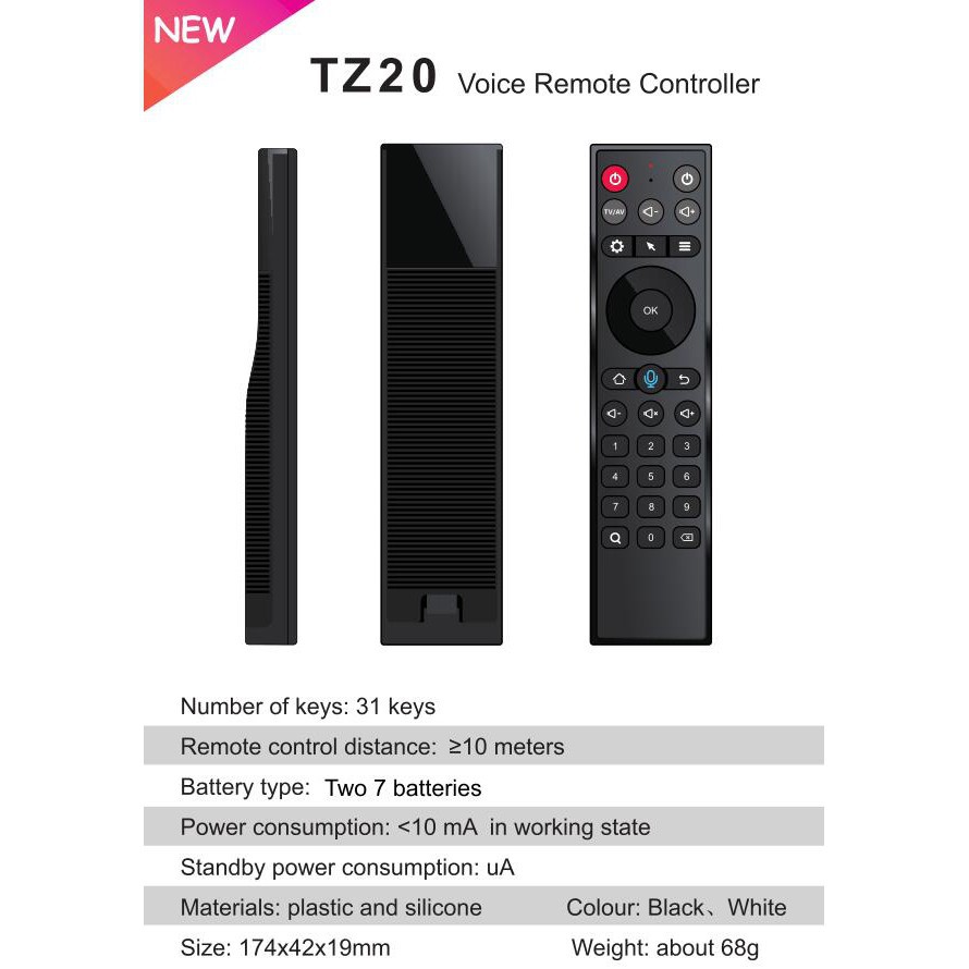 chuột bay tz20 tìm kiếm giọng nói Remote Mouse Air có mic voice điều khiển cử chỉ thông minh