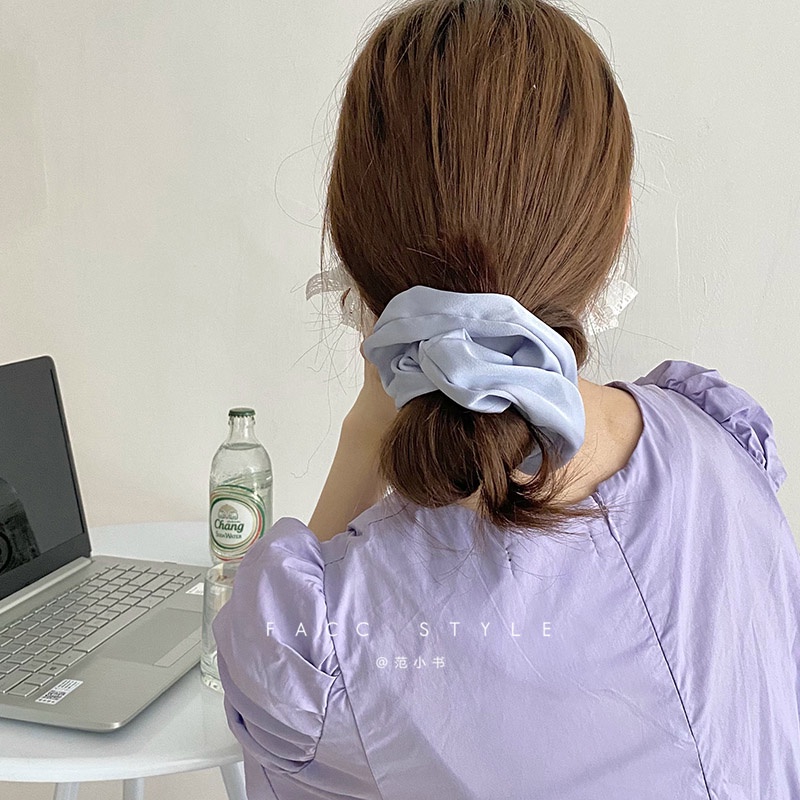 Dây Cột Tóc Bản Lớn Phong Cách Âu Mỹ Thời Trang Cho Nữ