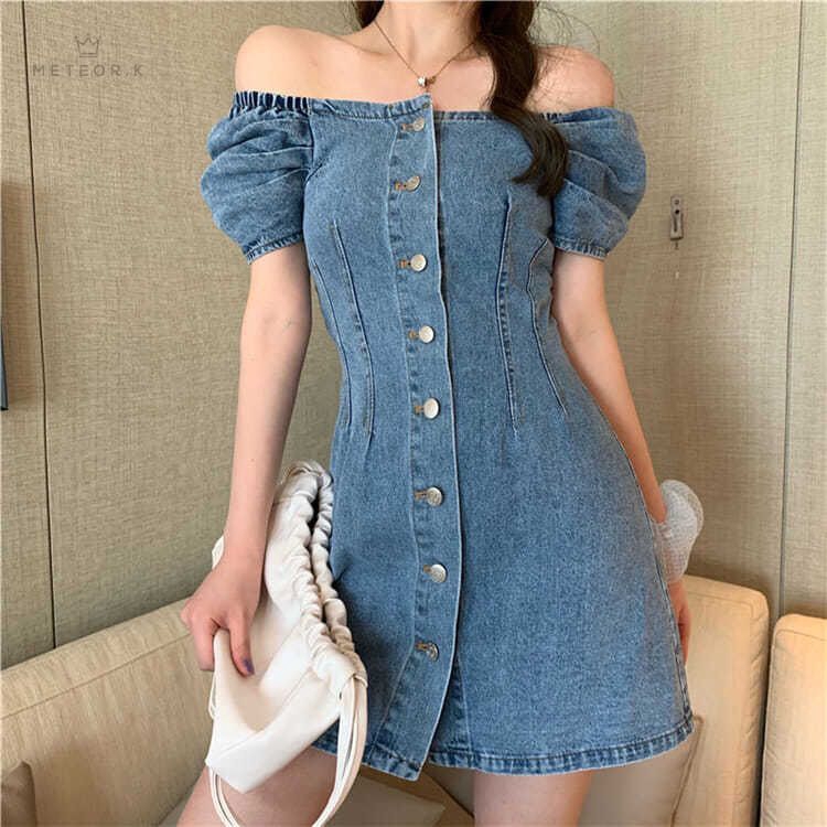 Đầm Denim Ôm Dáng Xinh Xắn Dễ Thương Cổ Điển Dành Cho Nữ 2020