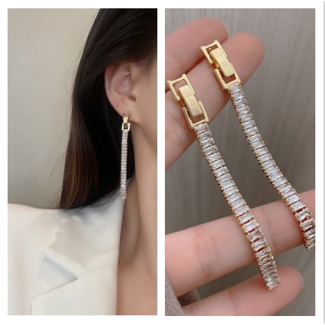 Bông Tai Mạ Bạc 925 Dáng Dài Đính Ngọc Trai Phối Tua Rua Phong Cách retro Hàn Quốc