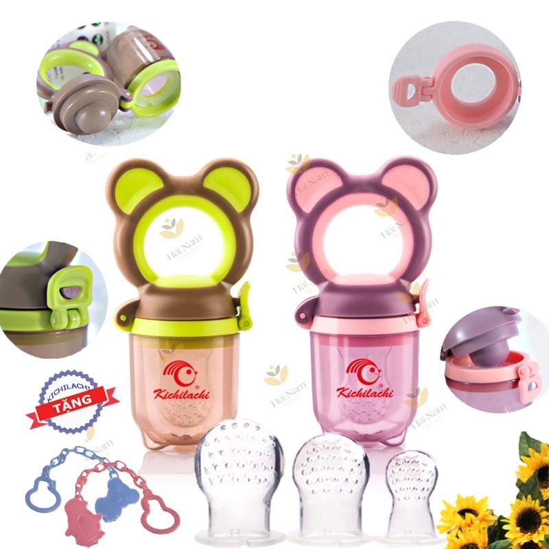 Túi Nhai Ăn Dặm Cho Bé 𝑭𝑹𝑬𝑬𝑺𝑯𝑰𝑷  Dụng Cụ Ăn Dặm Cho Bé Emma Kids Cao Cấp (Kèm 3 Núm Nhai)