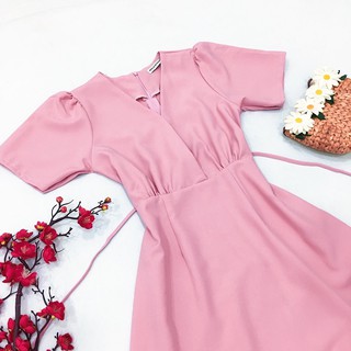 Đầm váy tay lỡ thắt eo 2 màu (kèm hình thật)