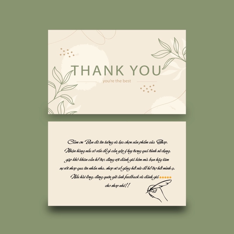 Card Cảm ơn/Thank you cho shop bán hàng.