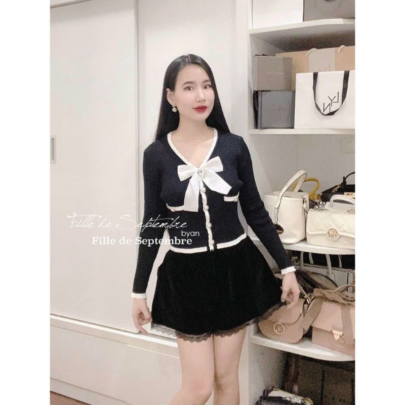 Quần Short Nhung Phối Ren Siêu Xinh (phối quần tất) mùa đông