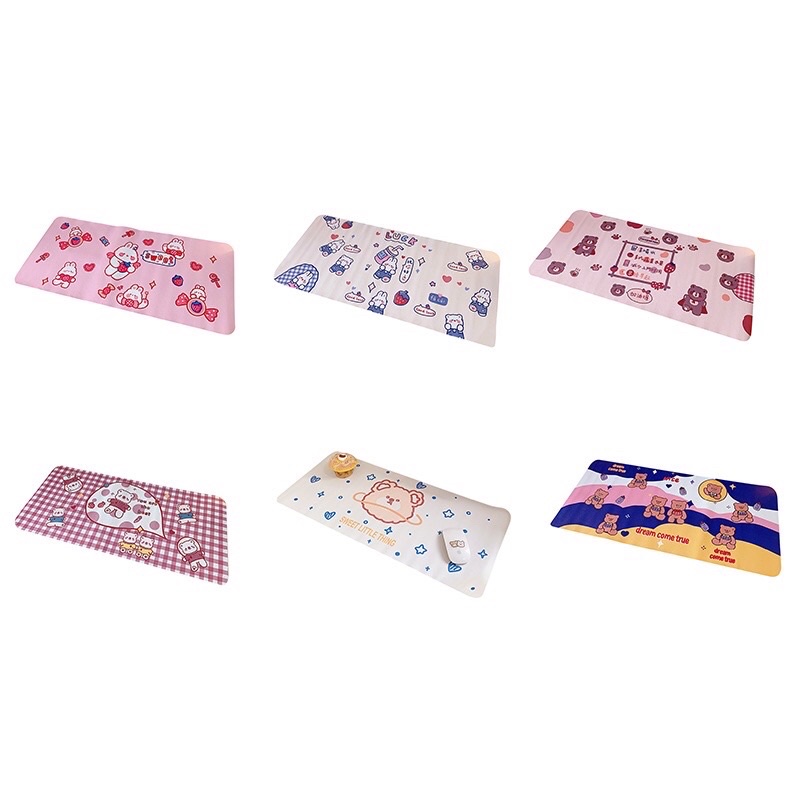 Miếng lót chuột cỡ lớn kích thước 66*30cm, lót bàn phím laptop, pad chuột chống trượt không thấm nước hoạt hình cute