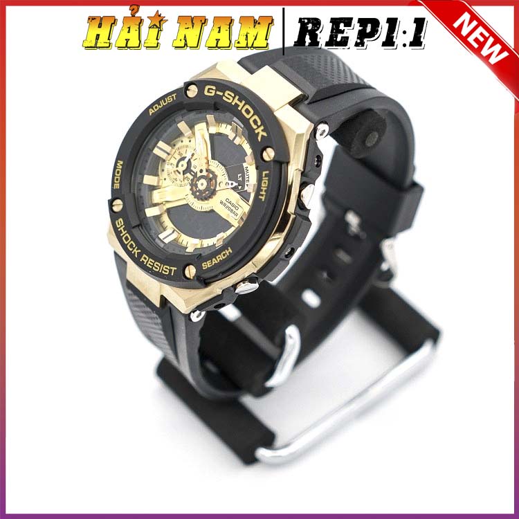 Đồng hồ nam G-Shock.GST-400G-1A9.Mặt 51mm,viền thép,dây cao su,chống sốc,hiển thị kim điện tử.