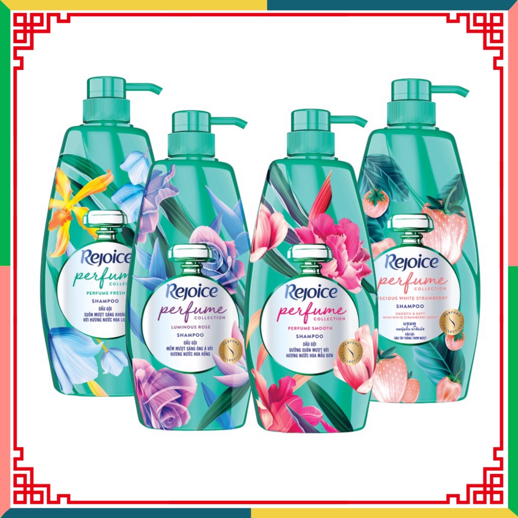 Dầu gội Rejoice nước hoa chai 650G Hoa Hồng/Hoa Mẫu Đơn/Hoa Lily/Dâu Tây Trắng