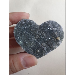Đá black amethyst hình trái tim heart 57gram