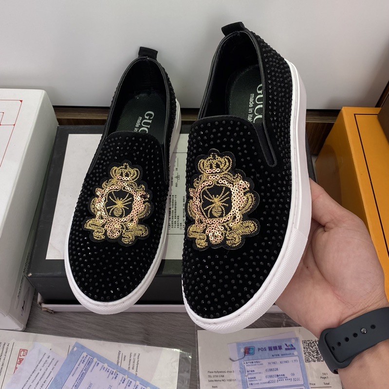 Giầy lười đính đá nam ong hoa vàng ( kèm video trên tay ) | BigBuy360 - bigbuy360.vn