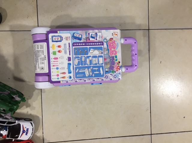 [Có sẵn] Bộ đồ chơi dụng cụ bán kem kẹo cho bé dạng valy kéo loại to
