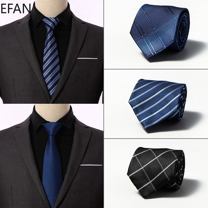 Cà vạt EFAN kẻ sọc/ kẻ sọc caro lịch lãm cho nam 8cm