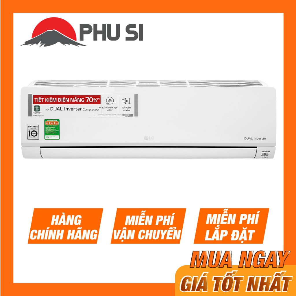 [Mã ELMS5TR giảm 5% đơn 5TR] [MIỄN PHÍ VẬN CHUYỂN LẮP ĐẶT] - V10API1 - Máy lạnh LG Inverter 1 HP V10API1