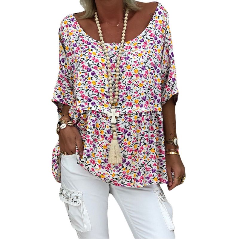 Áo Sơ Mi Tay Ngắn Dáng Rộng In Hoa Kiểu Vintage Thời Trang Mùa Hè 2019 Cho Nữ