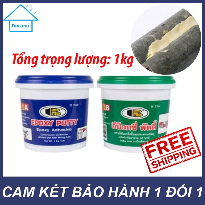 Keo dán đa năng Bosny AB Epoxy kết dính bê tông, gỗ, kim loại, thủy tinh, gốm sứ. đá. Cam kết bảo hành 1 đổi 1