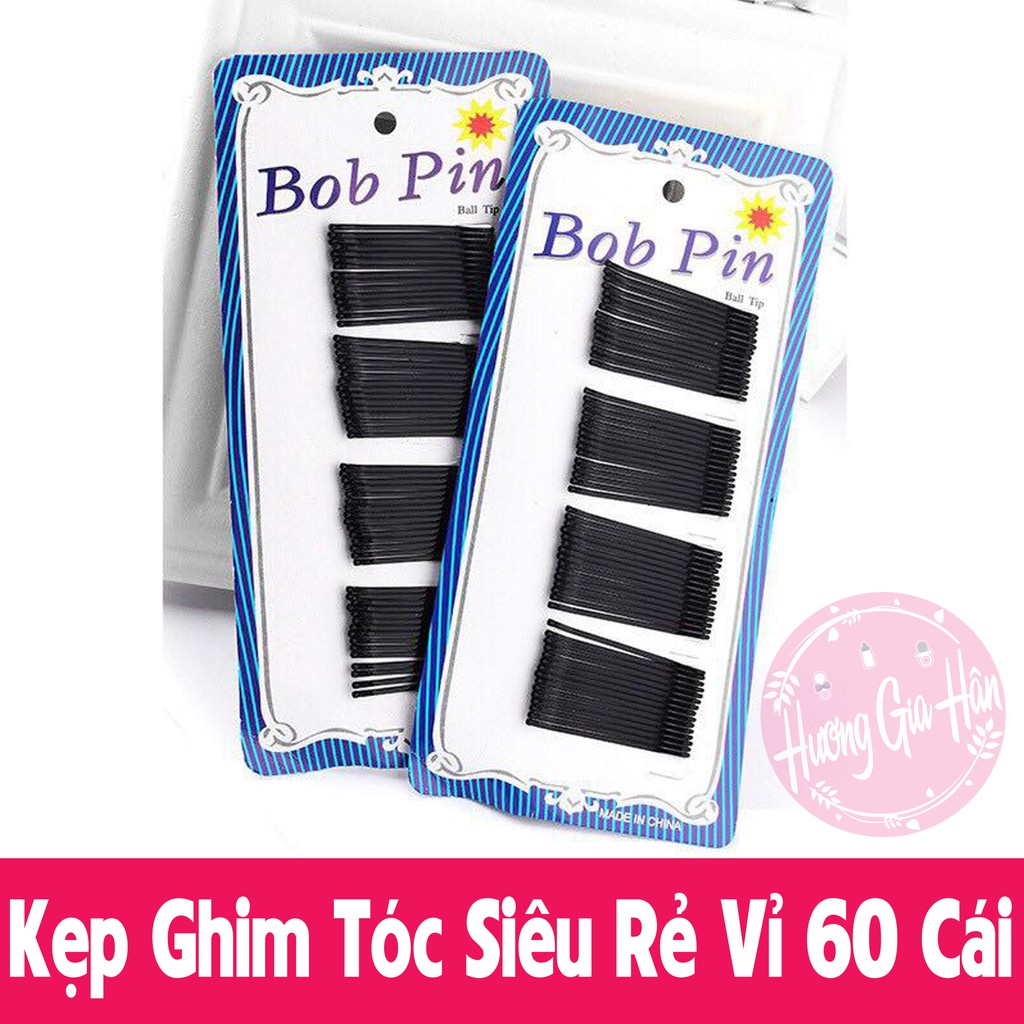 Kẹp Ghim Siêu Bám Tóc Vỉ 60 Chiếc Không Gây Đau Đầu Dùng Siêu Bền!