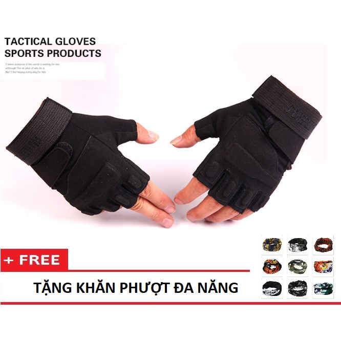 ✔️✔️ TẶNG 1 KHĂN PHƯỢT ĐA NĂNG khi MUA Găng tay nam hở ngón BLACKHAWK (CHỌN MẪU)