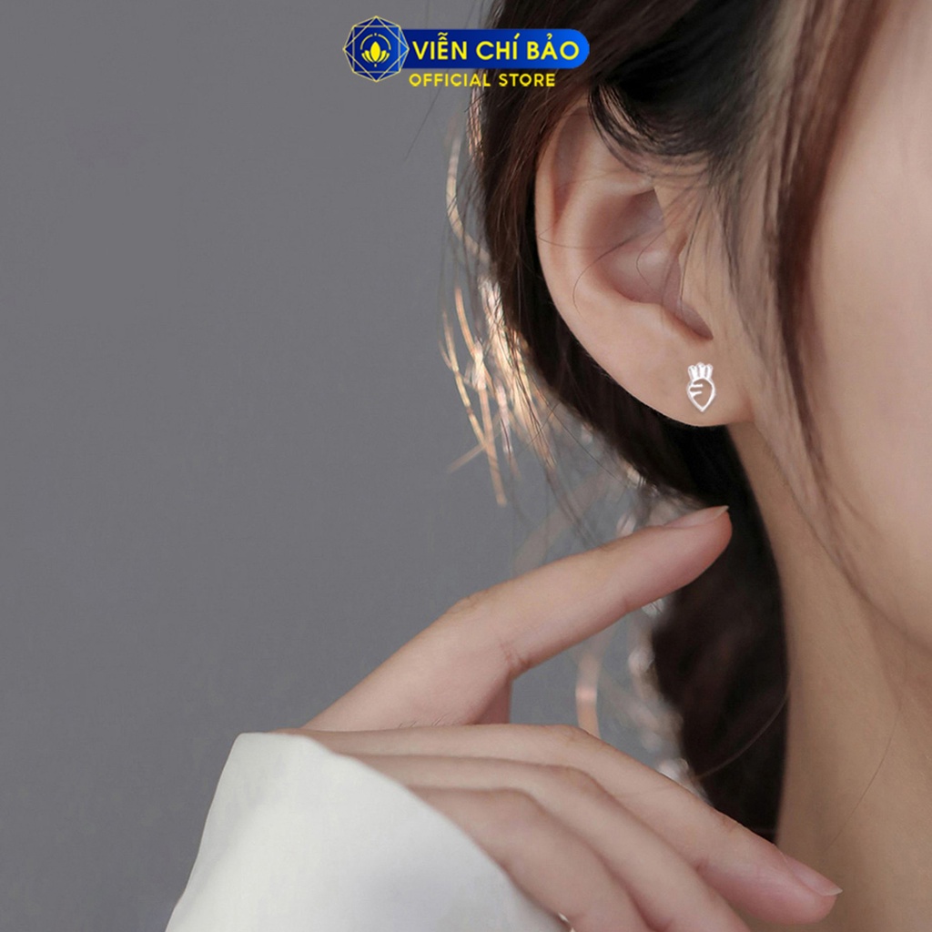 Bông tai bạc nữ củ cà rốt chất liệu bạc 925 thời trang phụ kiện trang sức nữ Viễn Chí Bảo E059