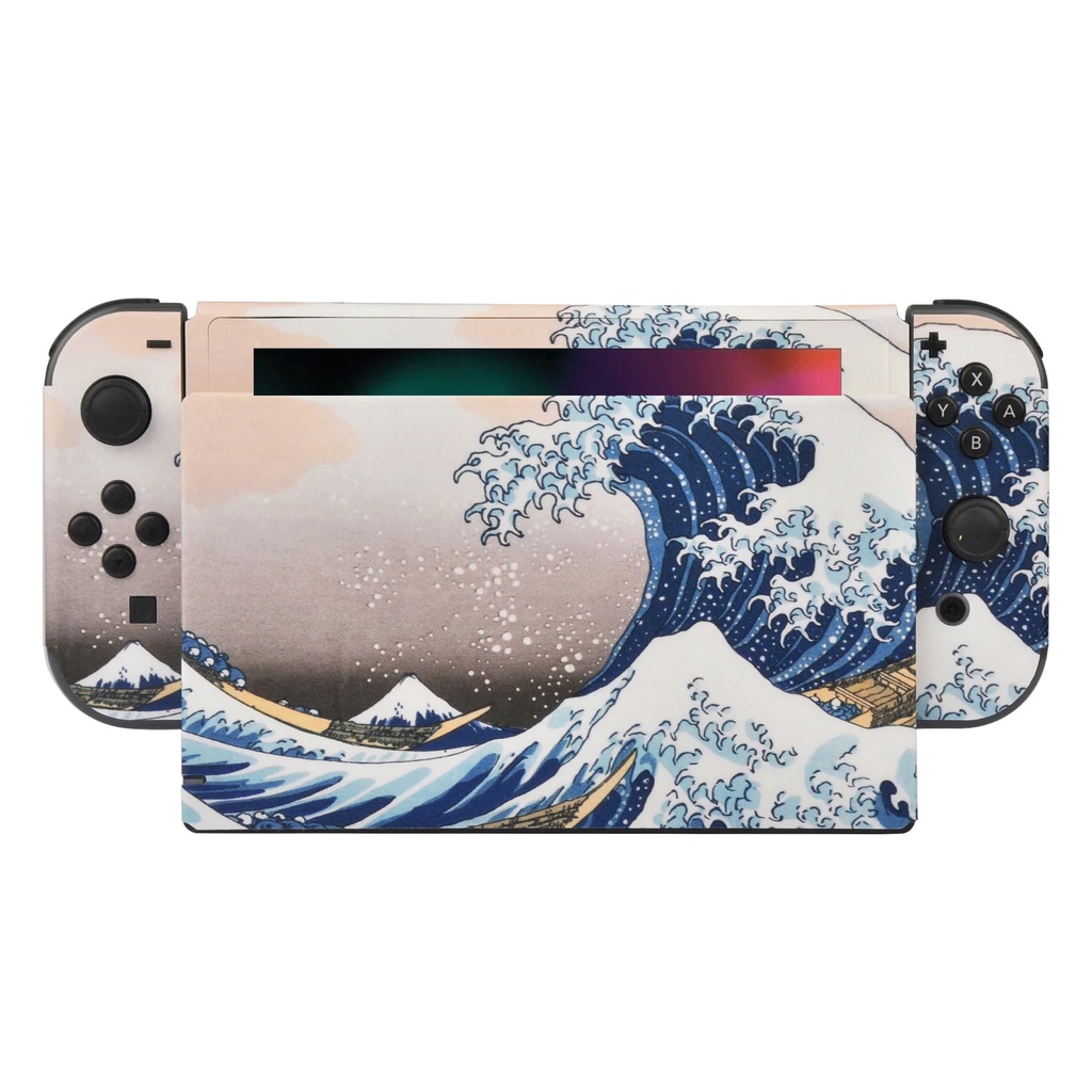 Skin decal dán Nintendo Switch V1, V2 / OLED mẫu Sóng thần The Great Wave off Kanagawa