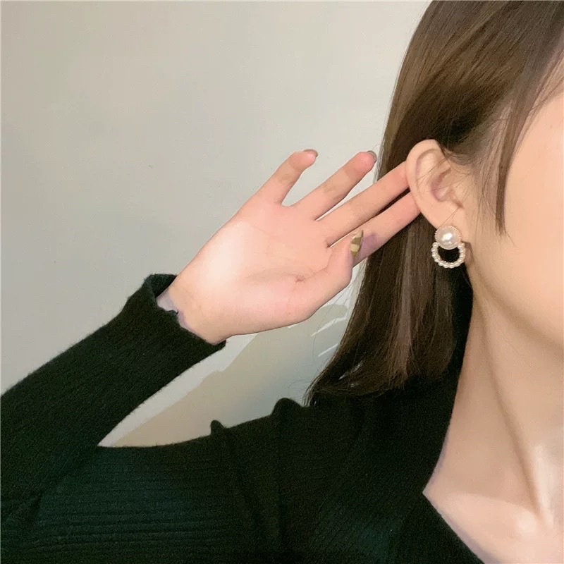 Hoa tai đính hạt phong cách hàn quốc - Maben