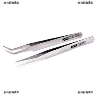 Set 2  Nhíp hỗ trợ nối lông mi Giả Bằng Thép Không Gỉ DIY Dụng cụ làm móng tay