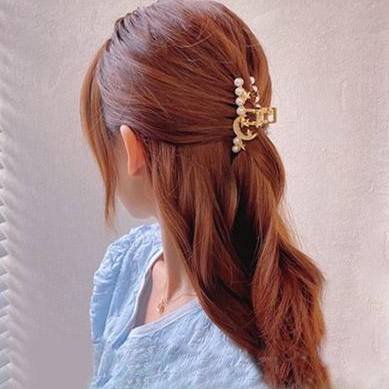 Kẹp tóc đính ngọc trai kiểu đuôi cá phong cách Hàn Quốc đẹp mắt