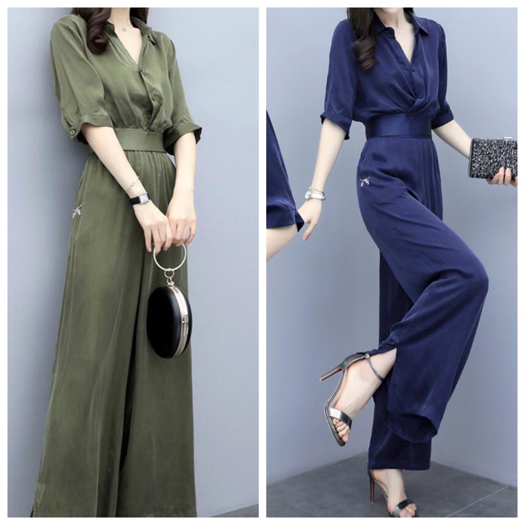 SET BỘ LỤA CỔ SƠ MI QUẦN ỐNG SUÔNG RỘNG CÁCH ĐIỆU CÓ SIZE LỚN