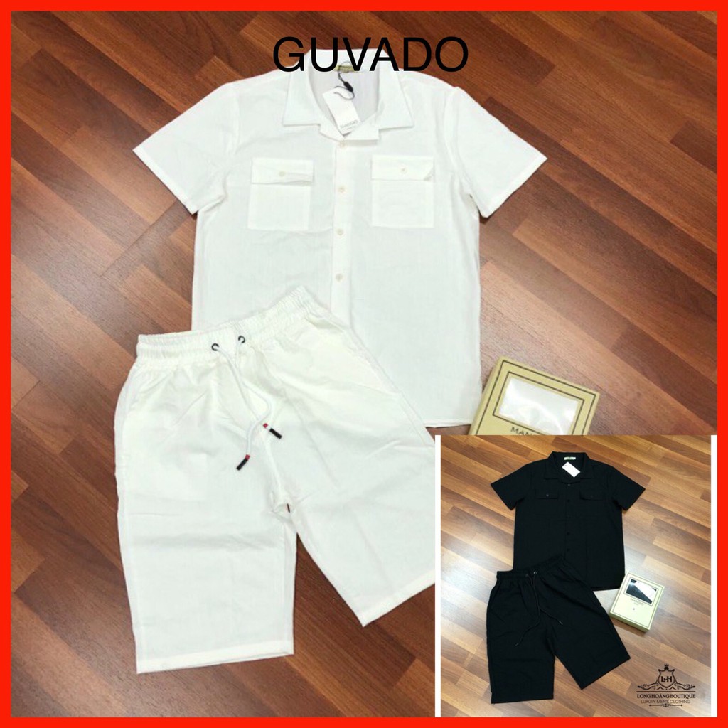 Đồ bộ nam cộc tay chất đũi Li-nen, bộ quần áo nam mặc hè cổ tàu, cổ bẻ- GUVADO | BigBuy360 - bigbuy360.vn