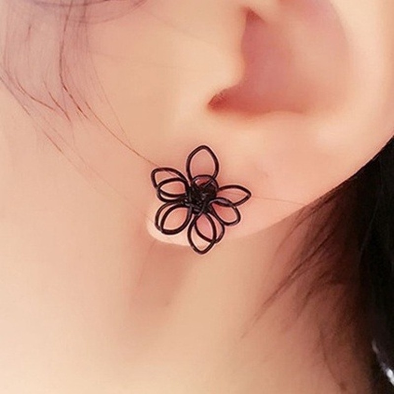 Khuyên tai hình bông hoa ba chiều đáng yêu thời trang 211016