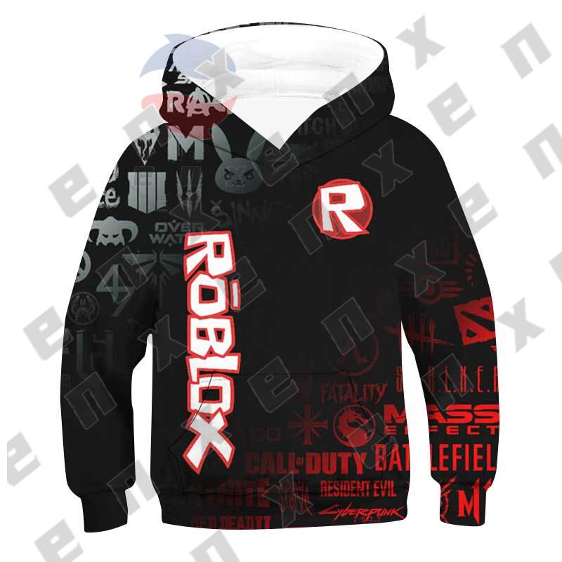 * Enx * Áo Hoodie Thể Thao In Hình Trò Chơi ROBLOX Mặc Hàng Ngày Cho Trẻ Em