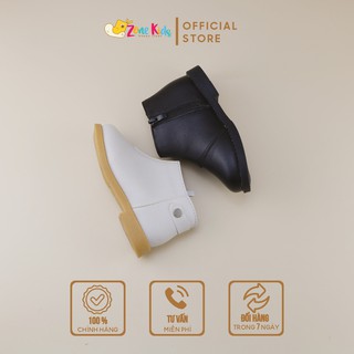 Boot Da Cổ Thấp Cho Bé Gái, Giày Bốt Da Cá Tính, Giày Boot Da Thời Trang Cho Bé 1- 8 Tuổi Zonekids - A52