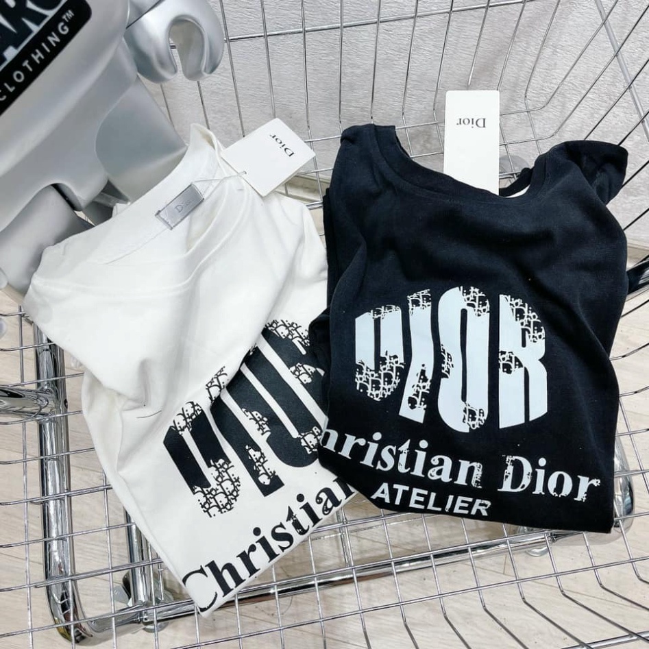 ÁO PHÔNG NỮ TRƠN CHỮ D.I.O.R THỔ CẨM FROM RỘNG