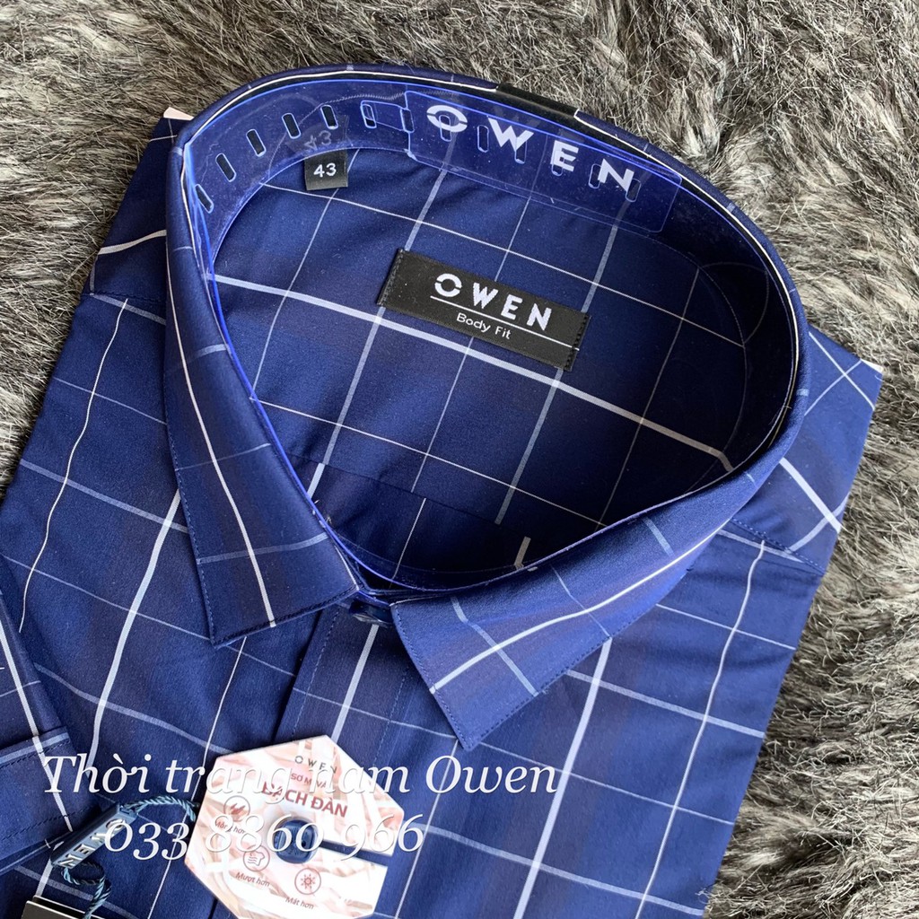 OWEN - Aó sơ mi ngắn tay Owen vải bạch đàn ca rô xanh navy 20569 | BigBuy360 - bigbuy360.vn