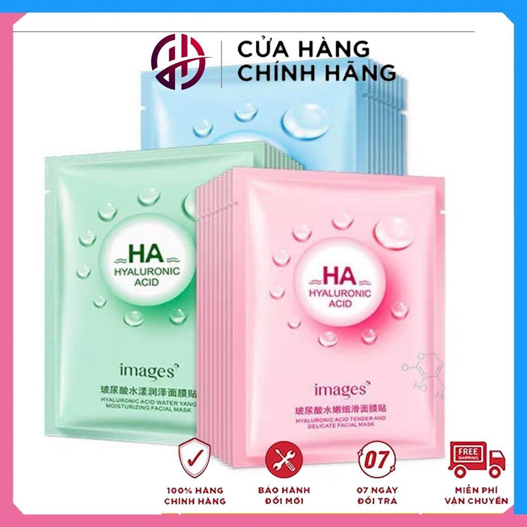 Mặt nạ giấy dưỡng trắng da mụn cấp ẩm thải độc HA Images Bioaqua HAI3. | BigBuy360 - bigbuy360.vn