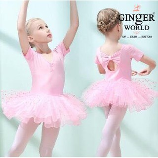 Váy múa Bale cho bé gái Gingerworld từ 1-8 tuổi, vải cotton thoáng mát size 9kg đến 40kg PD355
