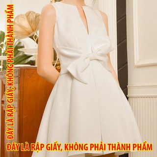 Rập giấy dc039 - đầm thắt nơ